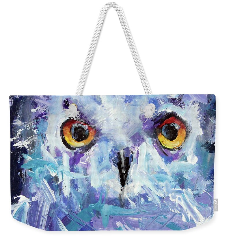 Owl Weekender Tote Bag featuring the painting Night Owl by Ron Krajewski