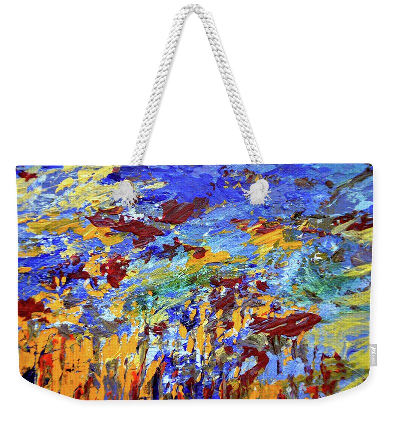 Sea Weekender Tote Bag featuring the painting Night Sea Scape by Tracie L Hawkins