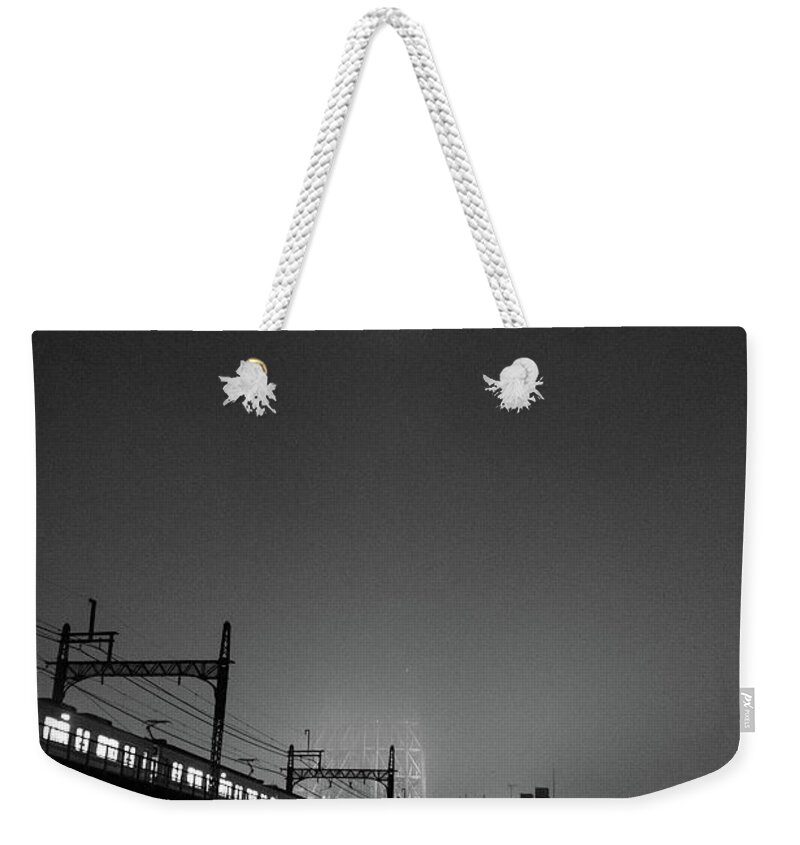 Black Weekender Tote Bag featuring the photograph Night Skytree, Asakusa Tokyo, Japan by Perry Rodriguez