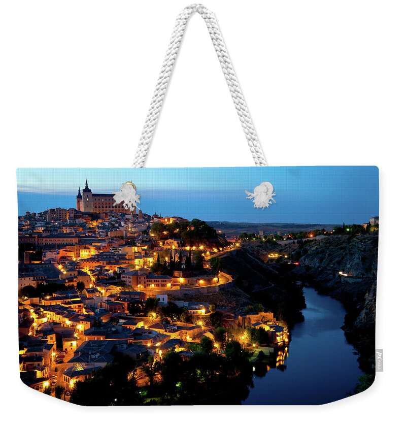 Spain Weekender Tote Bag featuring the photograph Nightfall over Toledo by Harry Spitz