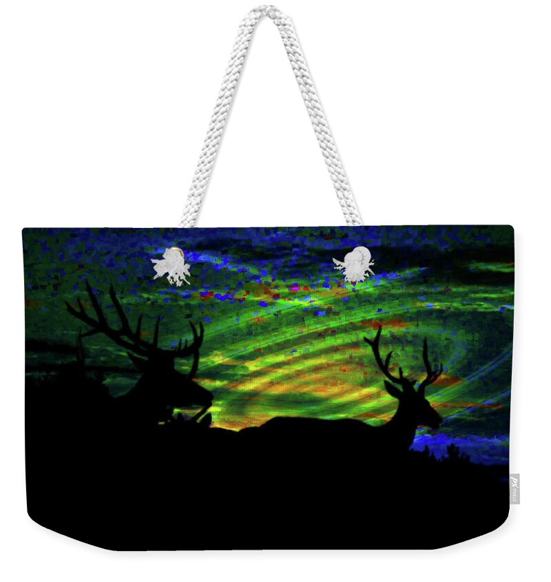 Nightwatch Weekender Tote Bag featuring the mixed media Nightwatch by Mike Breau