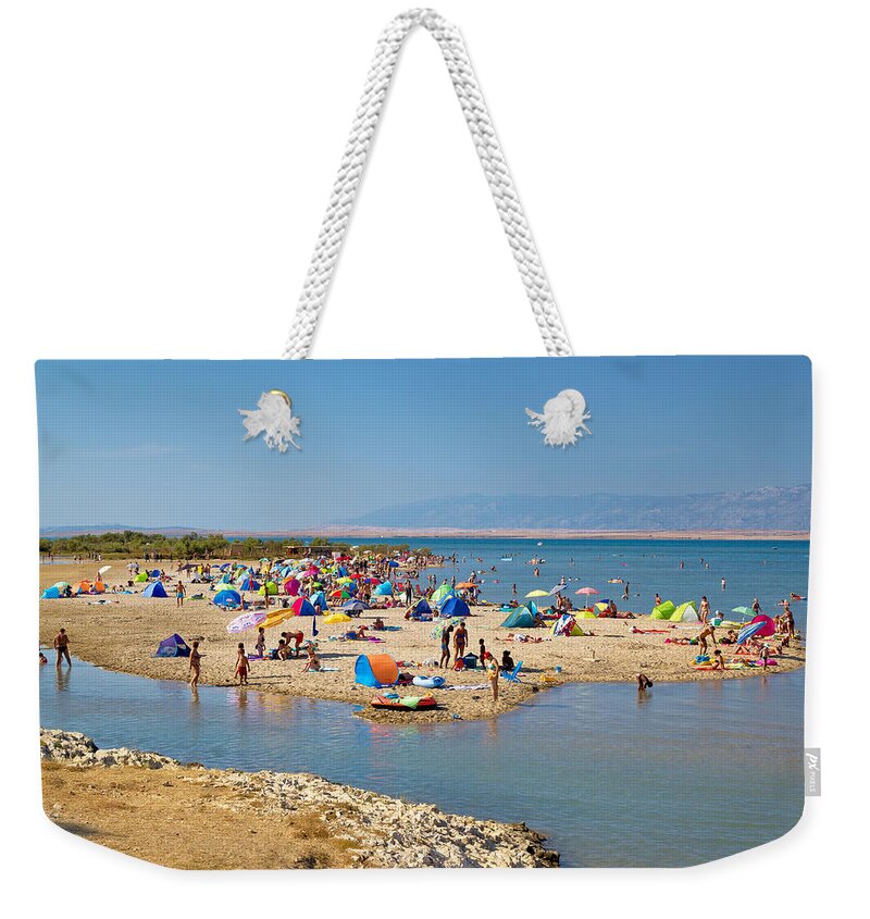 Nin Weekender Tote Bag featuring the photograph Nin sandbar beach summer view by Brch Photography