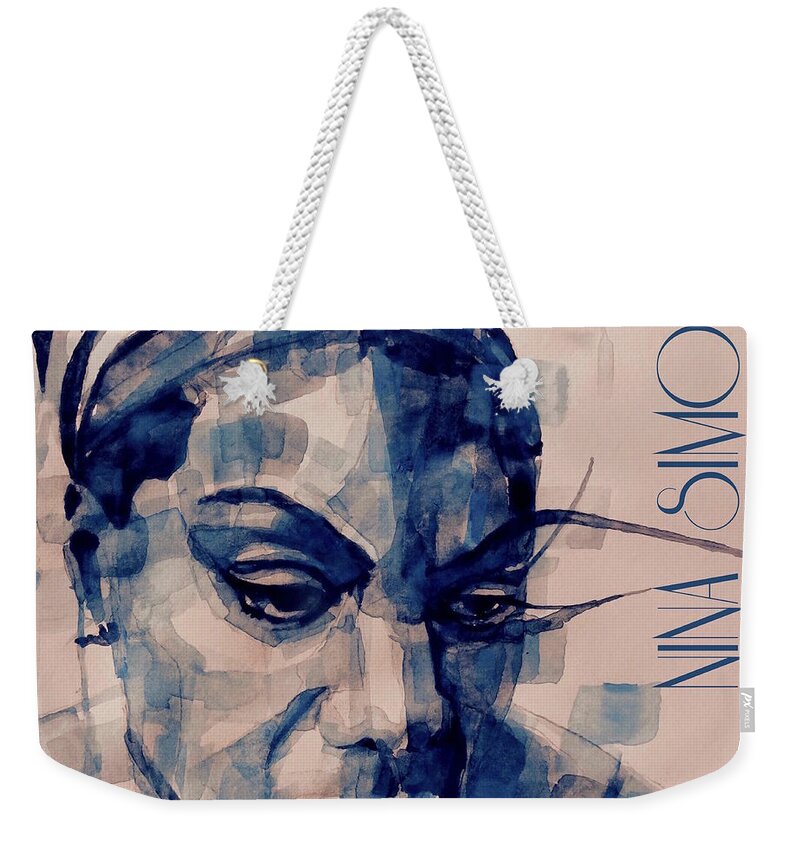 Nina Simone Weekender Tote Bag featuring the painting Nina Simone Art by Paul Lovering