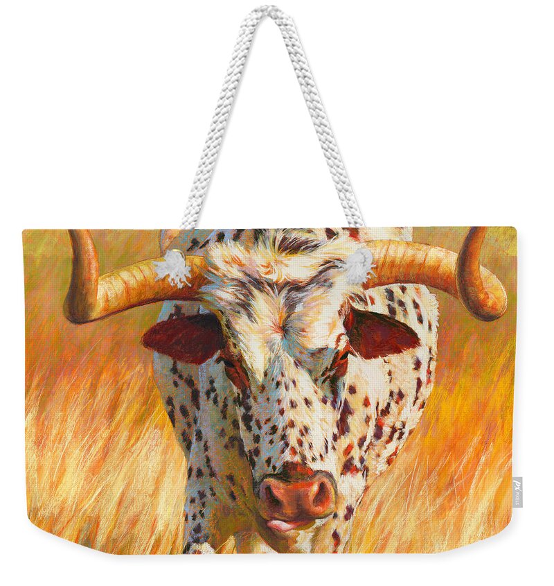 Cow Weekender Tote Bag featuring the pastel No Bull by Rita Kirkman