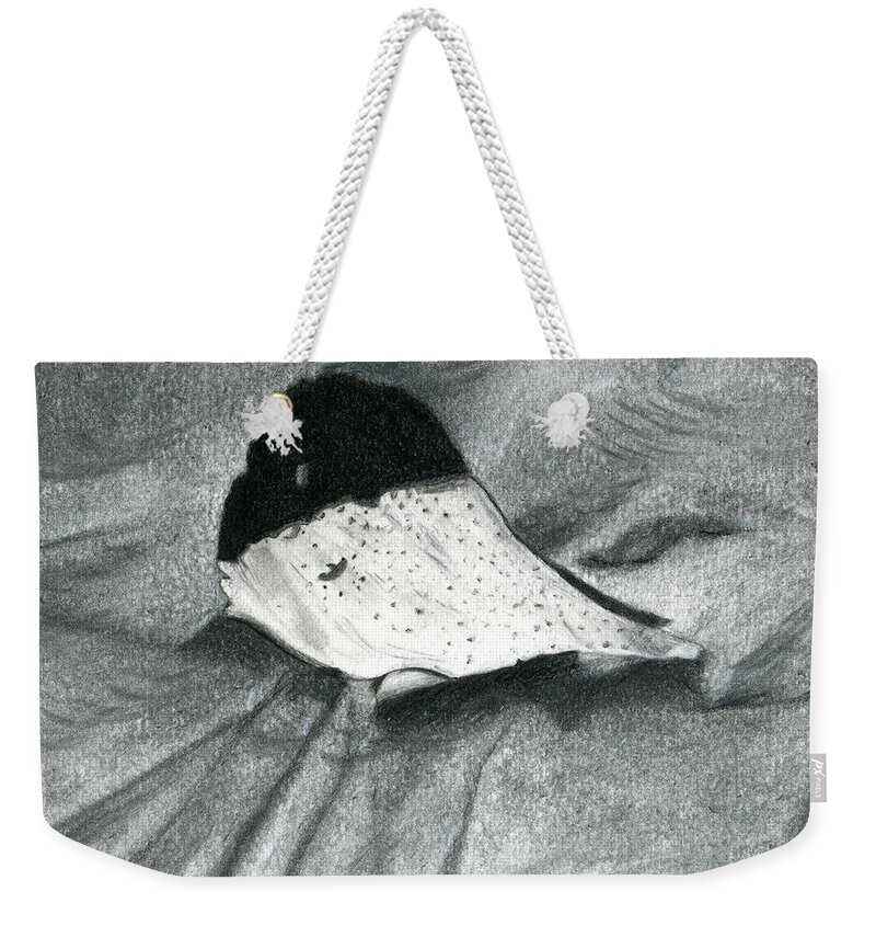 Charcoal Drawing Weekender Tote Bag featuring the drawing No One Knows What I Am by Lisa Blake