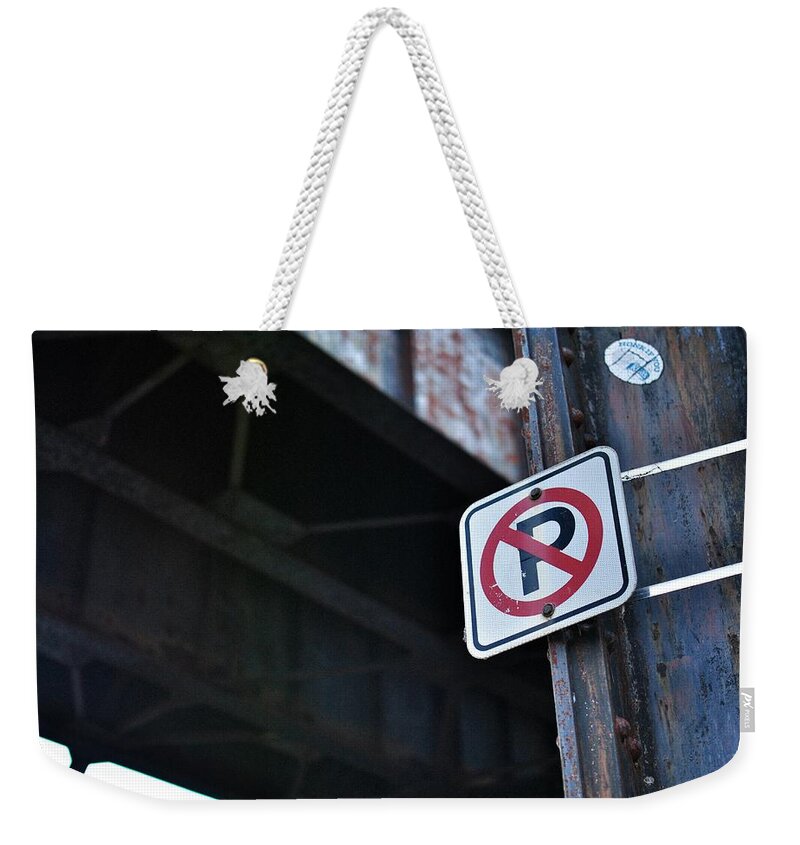 Richmond Weekender Tote Bag featuring the photograph No Parking by Doug Ash