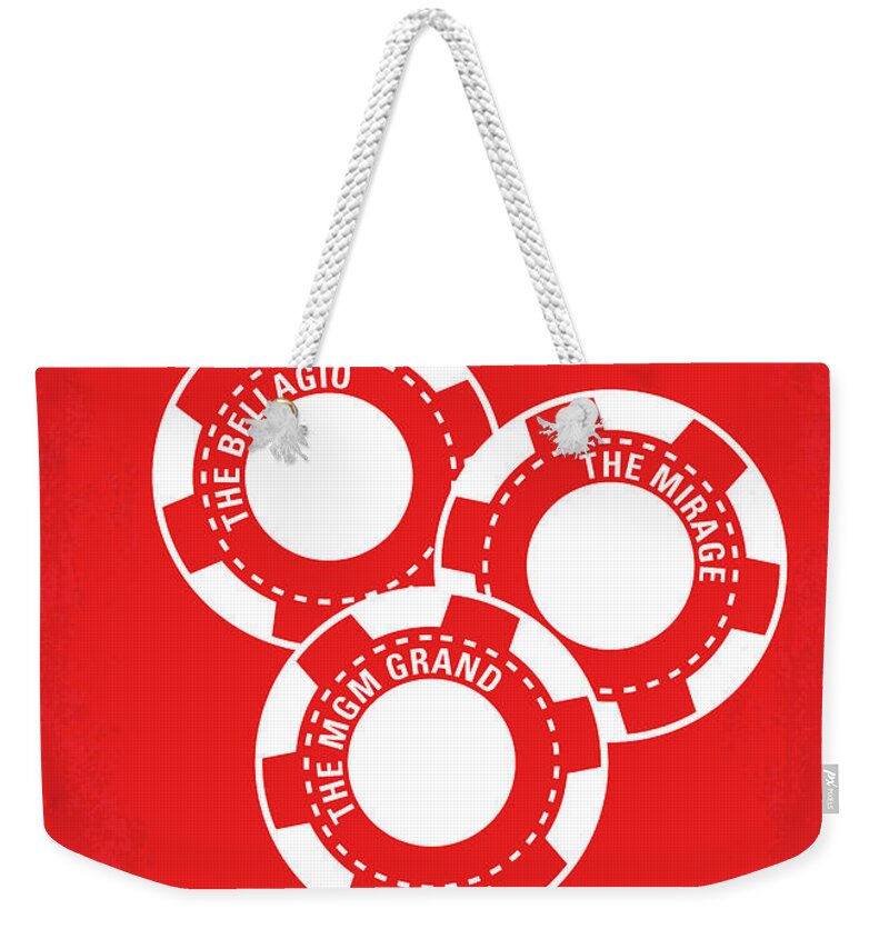 Oceans 11 Weekender Tote Bag featuring the digital art No056 My Oceans 11 minimal movie poster by Chungkong Art
