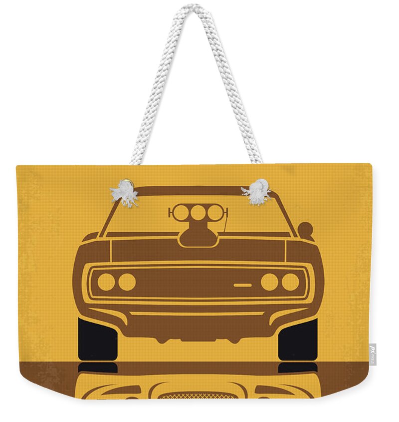 The Fast And The Furious Weekender Tote Bag featuring the digital art No207 My The Fast and the Furious minimal movie poster by Chungkong Art