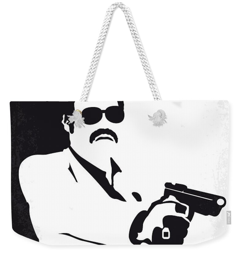 Medellin Weekender Tote Bag featuring the digital art No526 My MEDELLIN minimal movie poster by Chungkong Art