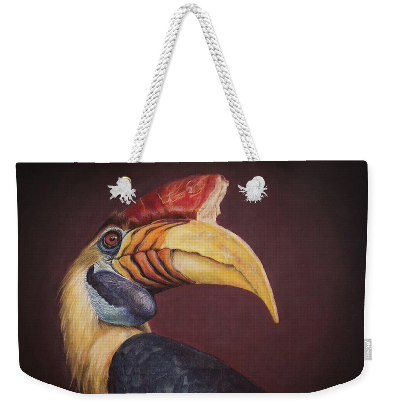 Hornbill Weekender Tote Bag featuring the painting Nobility by Kirsty Rebecca