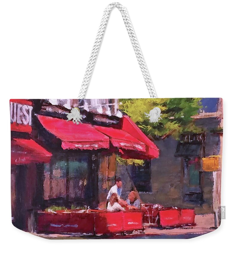 Landscape Weekender Tote Bag featuring the painting Noon Refreshments by Peter Salwen