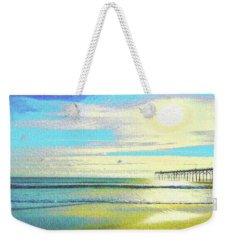 Sun Weekender Tote Bag featuring the digital art Noon Time Sun by Rod Whyte