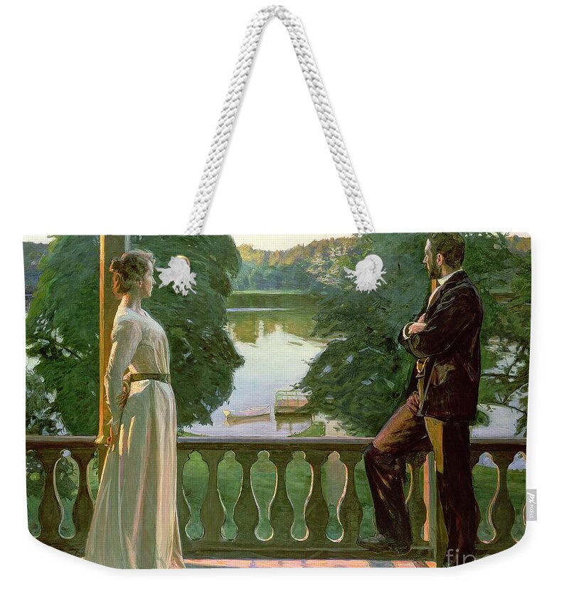 Nordic Weekender Tote Bag featuring the painting Nordic Summer Evening by Sven Richard Bergh