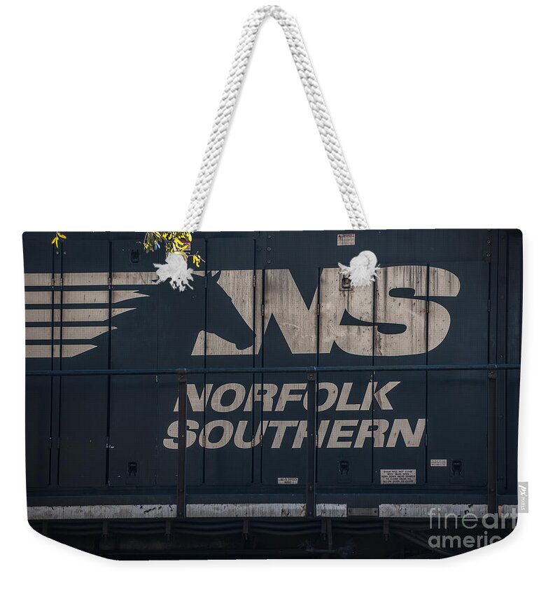 Train Weekender Tote Bag featuring the photograph Norfolk Southern Logo by Dale Powell