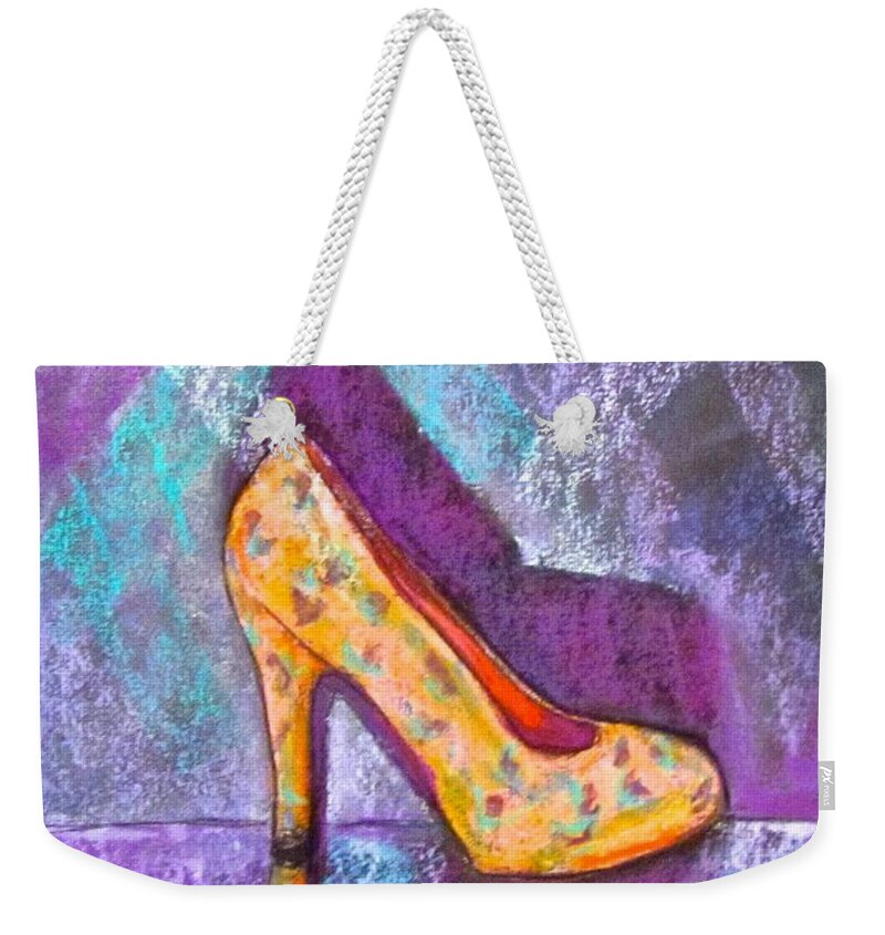 Shoe Weekender Tote Bag featuring the painting Not My Grannie's Shoe by Barbara O'Toole