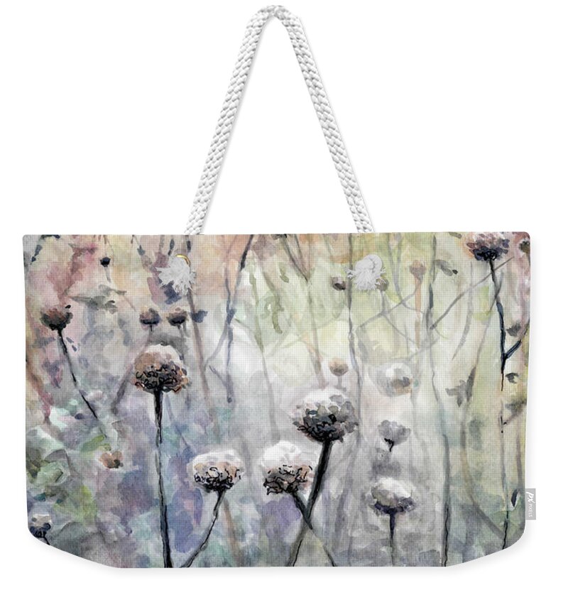 Flower Weekender Tote Bag featuring the painting November by Arleana Holtzmann