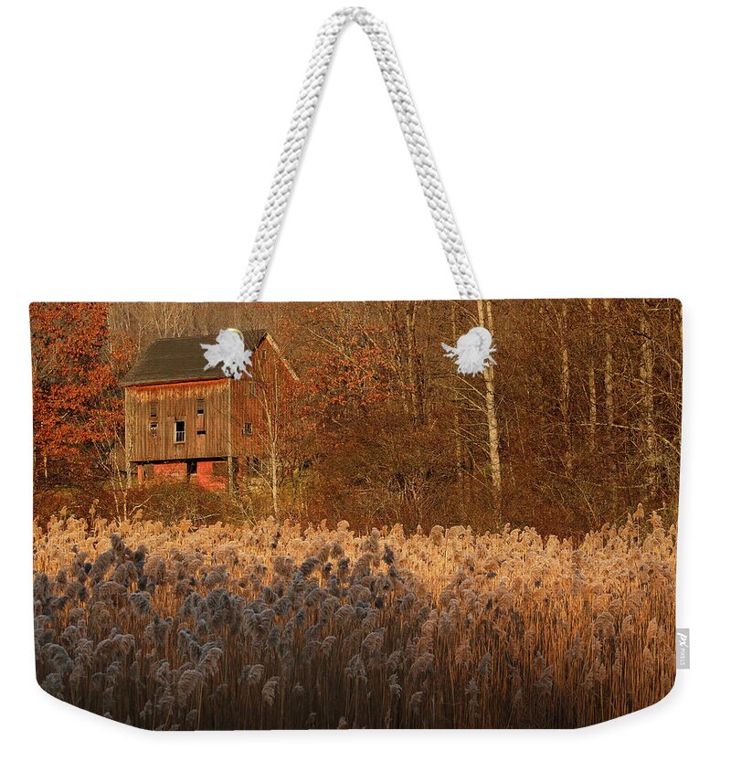 Barn Weekender Tote Bag featuring the photograph November Breeze by Rob Blair