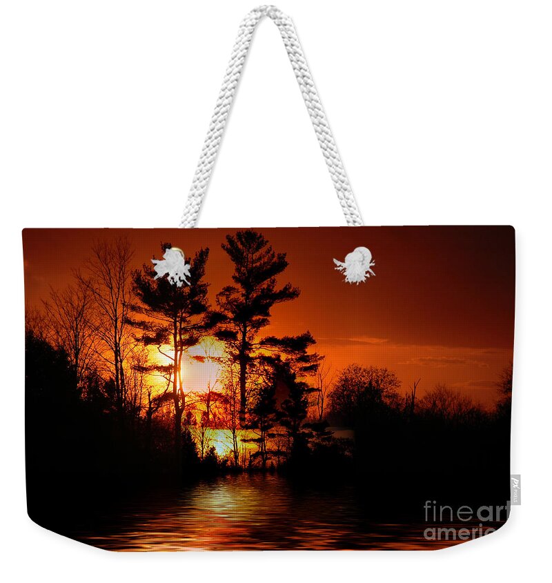 Sunset Weekender Tote Bag featuring the photograph November Sunset by Elaine Hunter