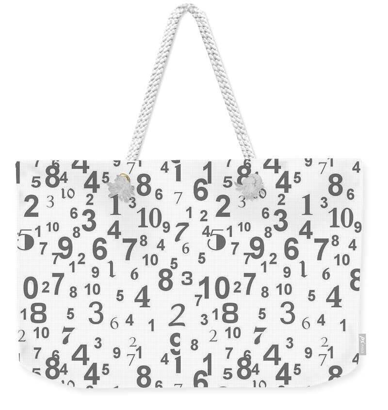 Numbers Weekender Tote Bag featuring the digital art Numbers by Maye Loeser