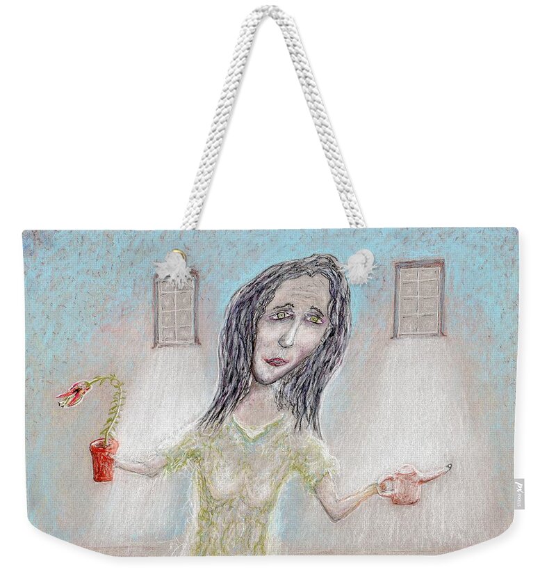 Plant Weekender Tote Bag featuring the drawing Nurtured light by Jim Taylor