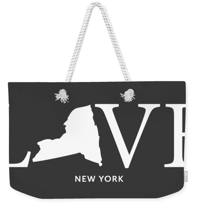 New York Weekender Tote Bag featuring the mixed media NY Love by Nancy Ingersoll