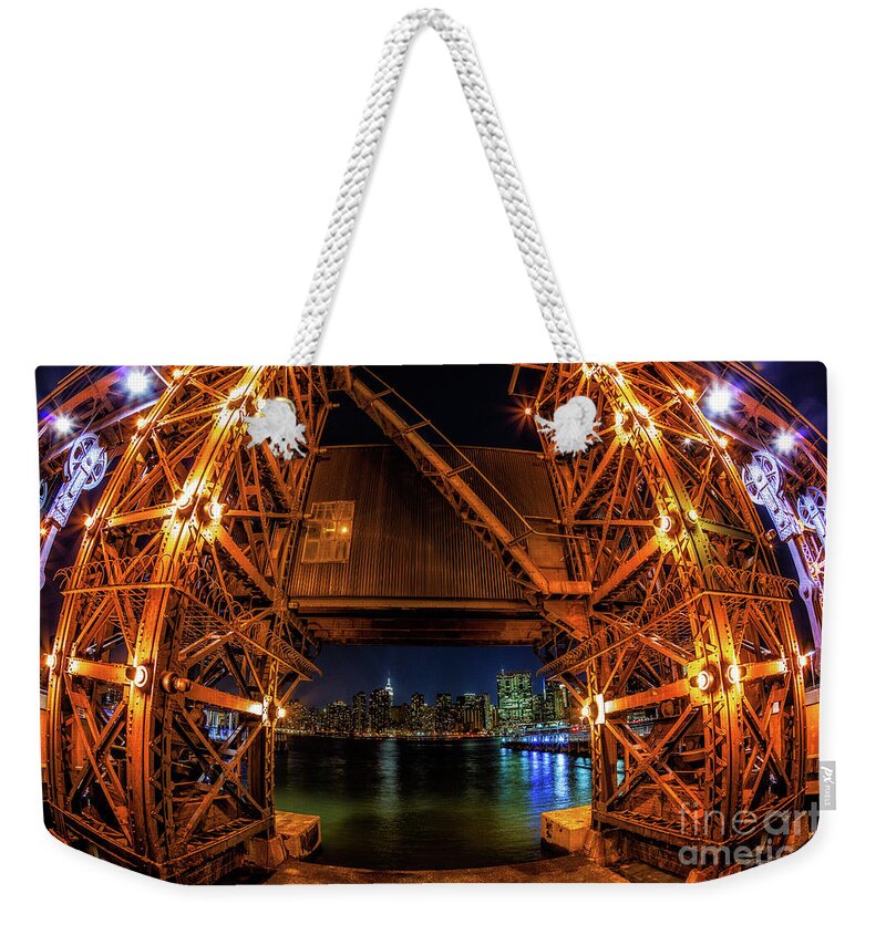 New York Weekender Tote Bag featuring the photograph NYC from Long Island City by Jerry Fornarotto