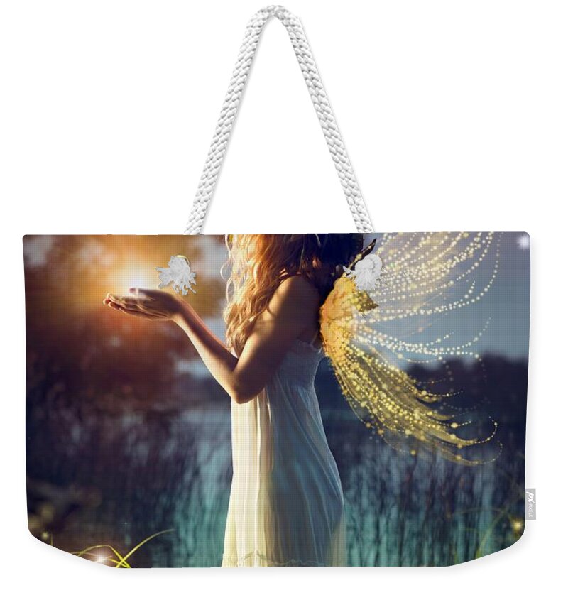 Nymph Of August Weekender Tote Bag featuring the digital art Nymph of August by Lilia D