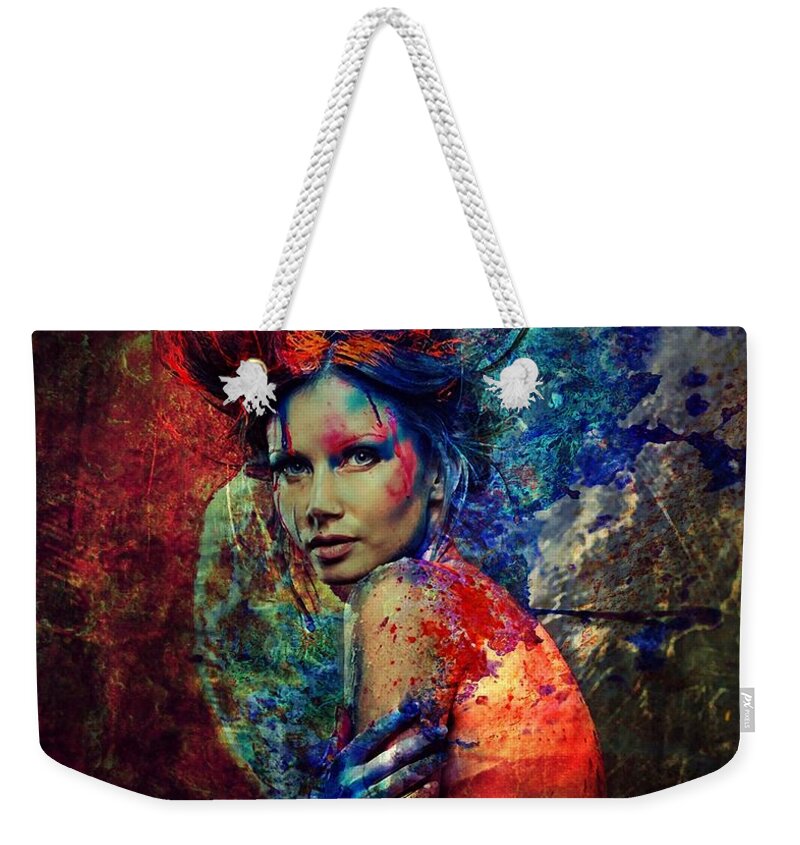 Nymph Weekender Tote Bag featuring the digital art Nymph of Creativity 2 by Lilia D