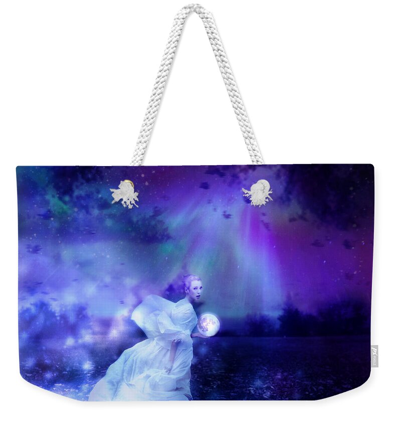 Woman Weekender Tote Bag featuring the digital art Nymph of December by Lilia D
