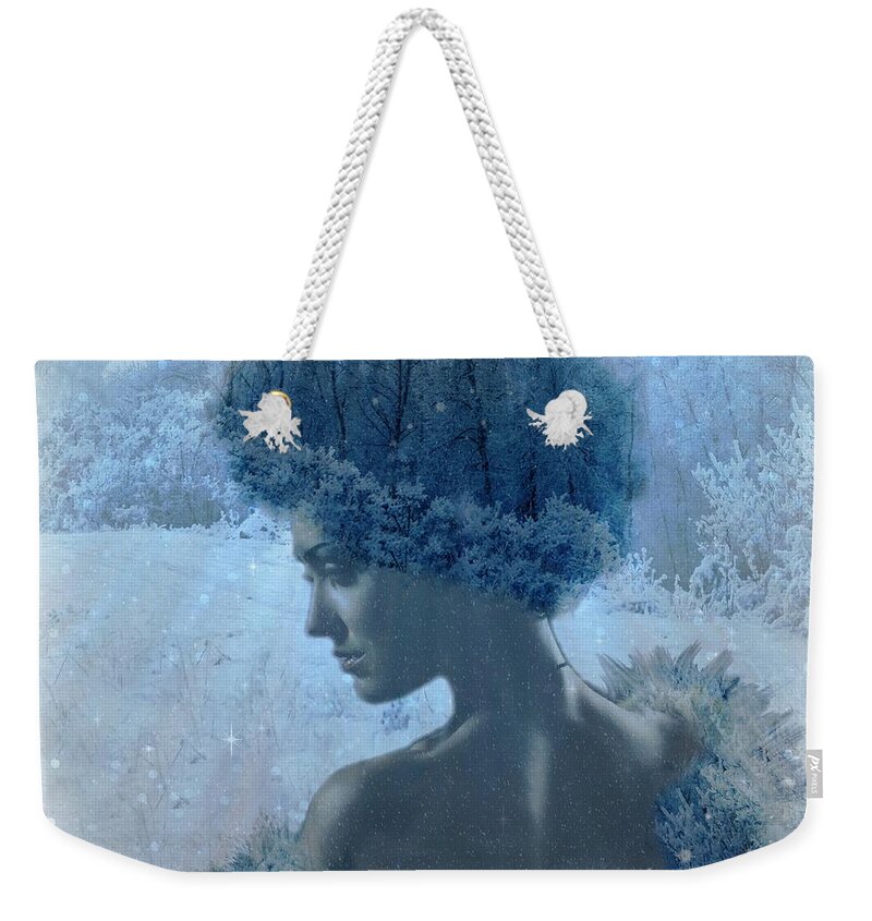 Woman Weekender Tote Bag featuring the digital art Nymph of January by Lilia D