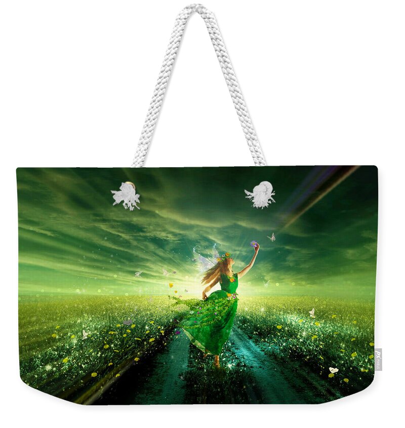 Nymph Of July Weekender Tote Bag featuring the digital art Nymph of July by Lilia D
