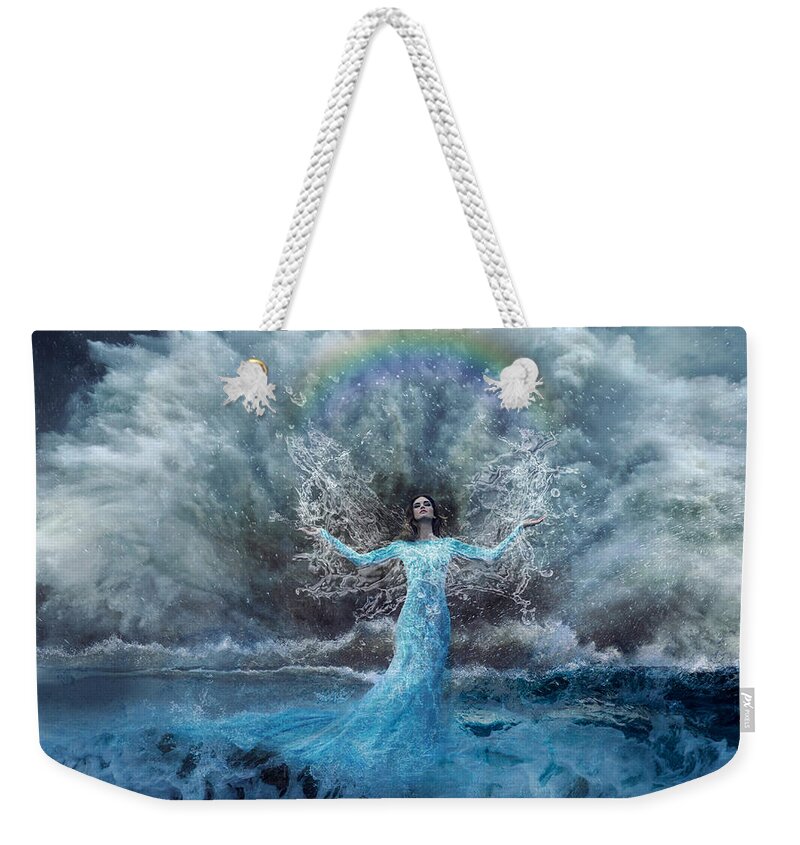 Nymph Of Water Weekender Tote Bag featuring the digital art Nymph of the Water by Lilia D