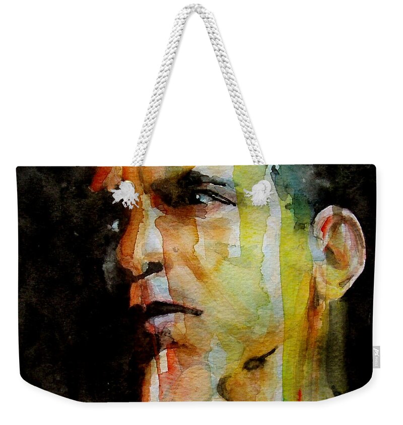 Barack Obama Weekender Tote Bag featuring the painting Obama by Paul Lovering