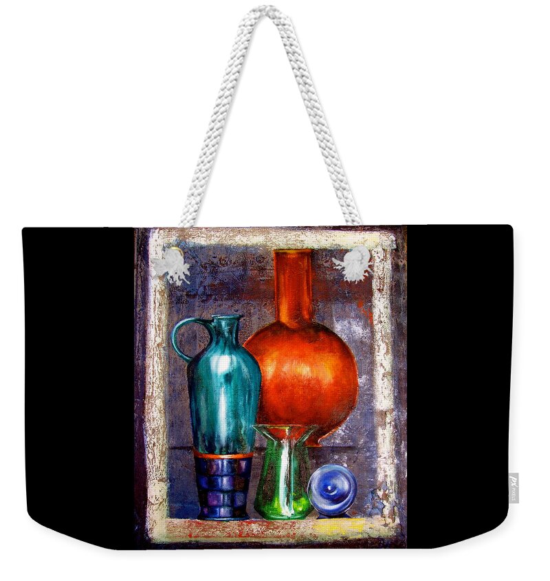 Painting Weekender Tote Bag featuring the painting Objects by Laura Pierre-Louis