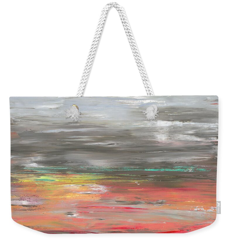 Abstract Weekender Tote Bag featuring the painting Occationally Unafraid by Ovidiu Ervin Gruia