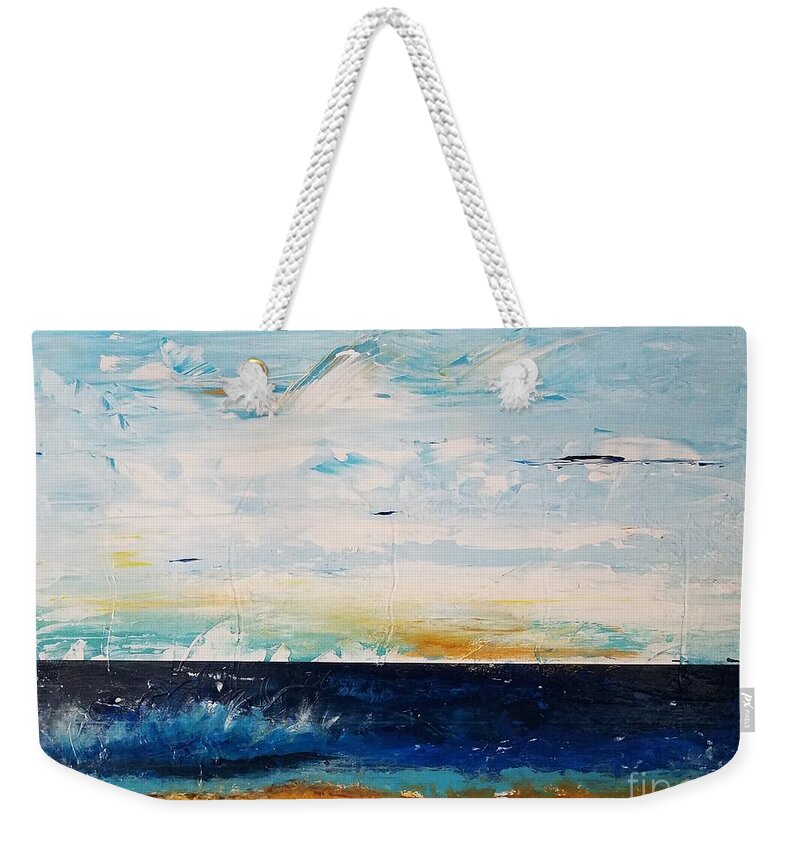 Ocean Weekender Tote Bag featuring the painting Ocean 4 by Diana Bursztein