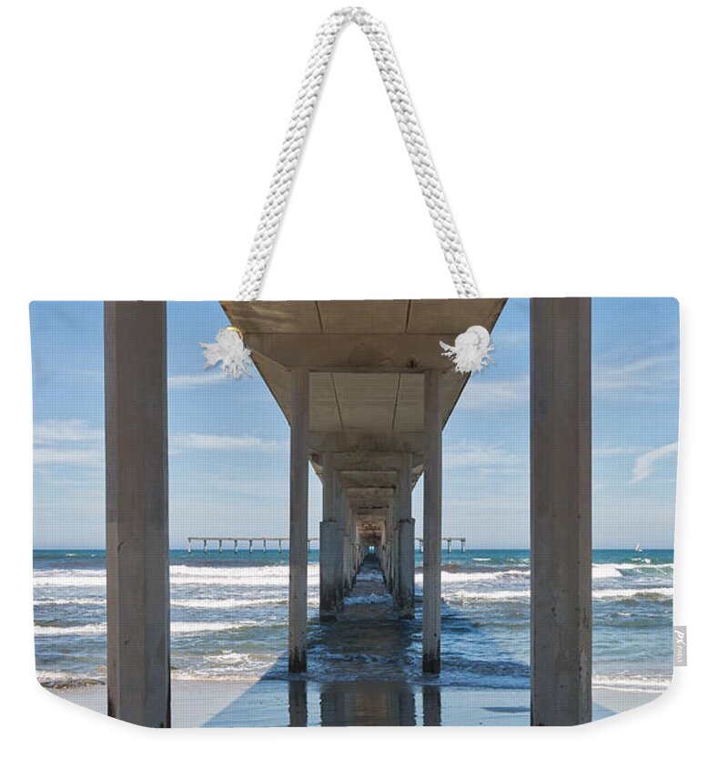 Ocean Beach Weekender Tote Bag featuring the photograph Ocean Beach Pier by Ana V Ramirez
