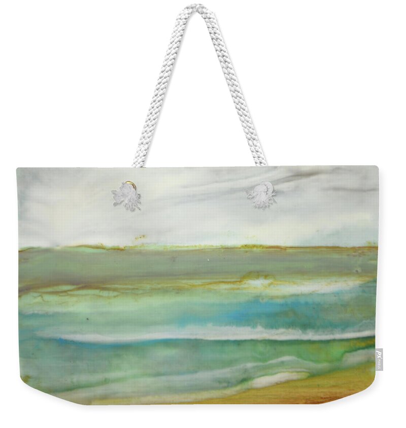 Ocean Weekender Tote Bag featuring the painting Ocean Green by Jennifer Creech