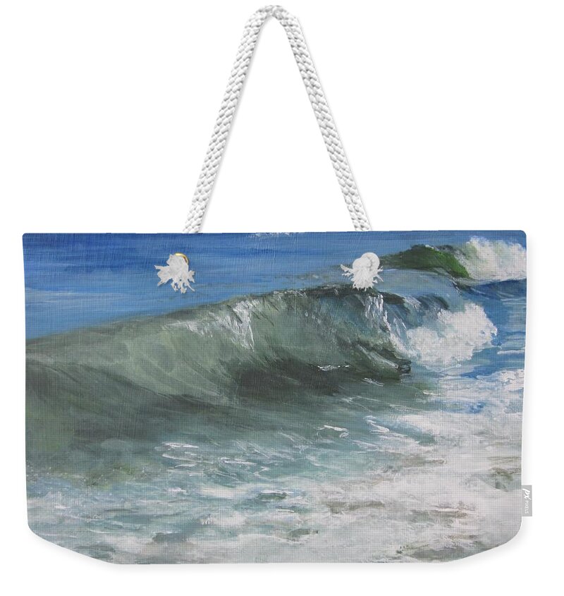Ocean Weekender Tote Bag featuring the painting Ocean Power by Paula Pagliughi
