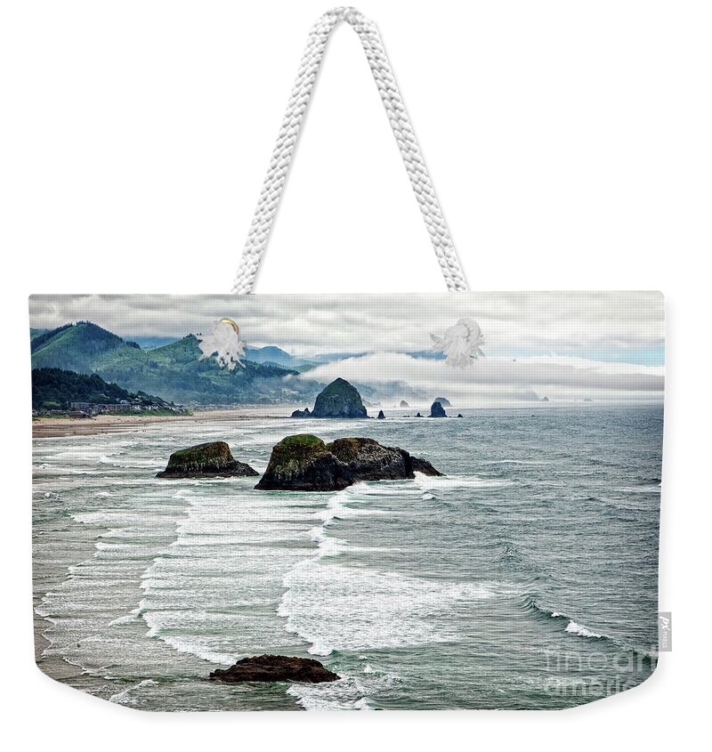 Coast Weekender Tote Bag featuring the photograph Ocean Rocks off the Oregon Coast by Lincoln Rogers
