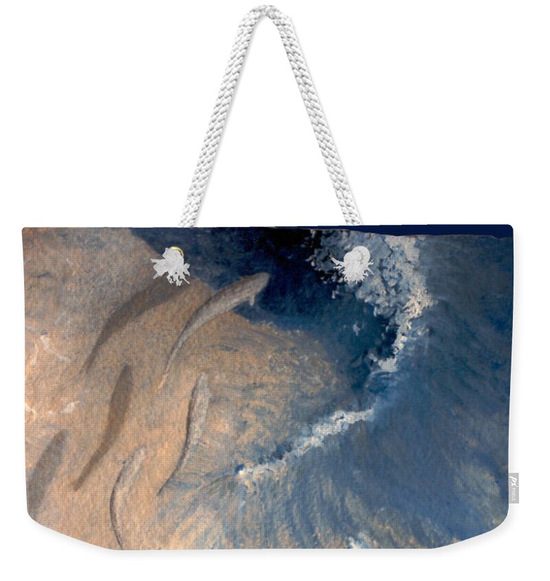 Seascape Weekender Tote Bag featuring the painting Ocean by Steve Karol