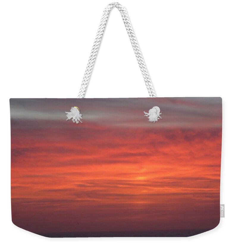 Kathy Long Weekender Tote Bag featuring the photograph Ocean Sunrise by Kathy Long