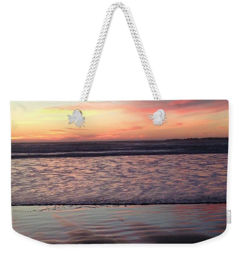 Ocean Weekender Tote Bag featuring the photograph Ocean sunset by Shari Chavira