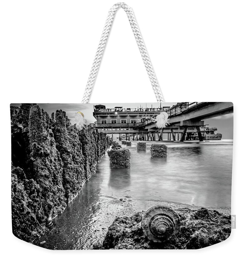 Sunrise Weekender Tote Bag featuring the photograph Ocean View Pier Summer Sunrise 19 by Larkin's Balcony Photography