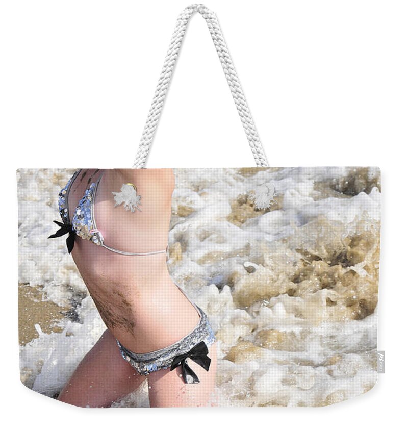 Girl Weekender Tote Bag featuring the photograph Ocean Waves by Robert WK Clark