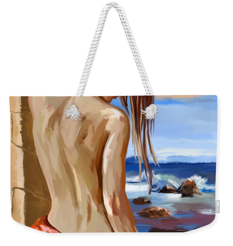 Ocean View Weekender Tote Bag featuring the painting OceanView by Tim Gilliland