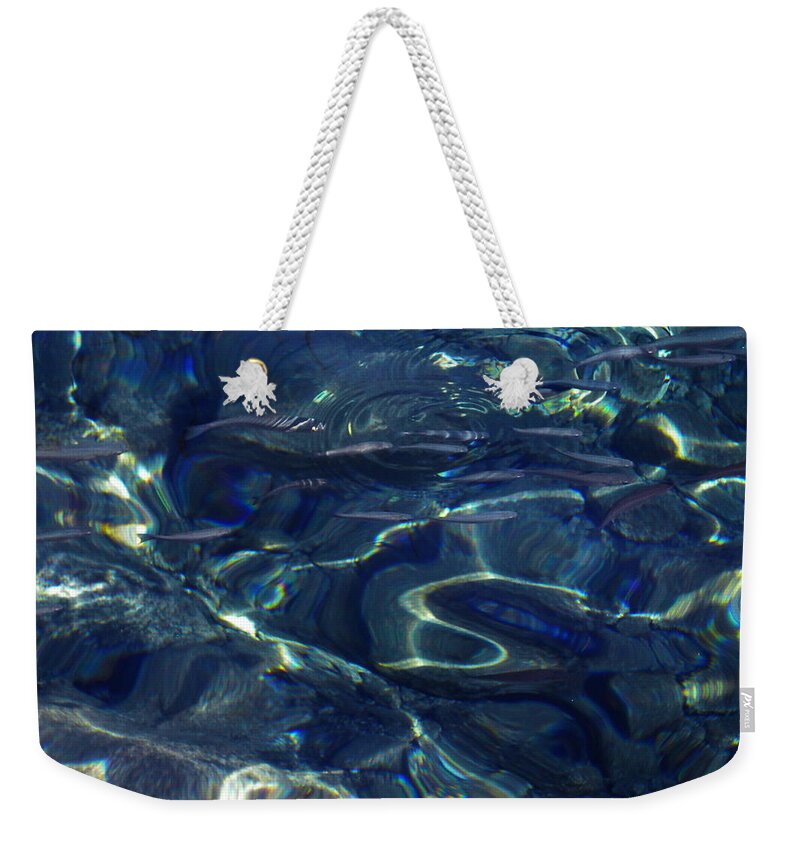 Colette Weekender Tote Bag featuring the photograph Ocean water reflections.Santorini Island Greece by Colette V Hera Guggenheim