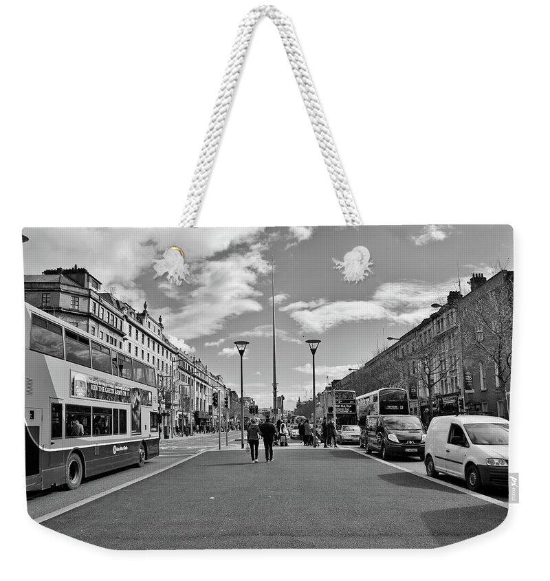O'connell Street Weekender Tote Bag featuring the photograph O'Connell Street in Dublin by Marisa Geraghty Photography
