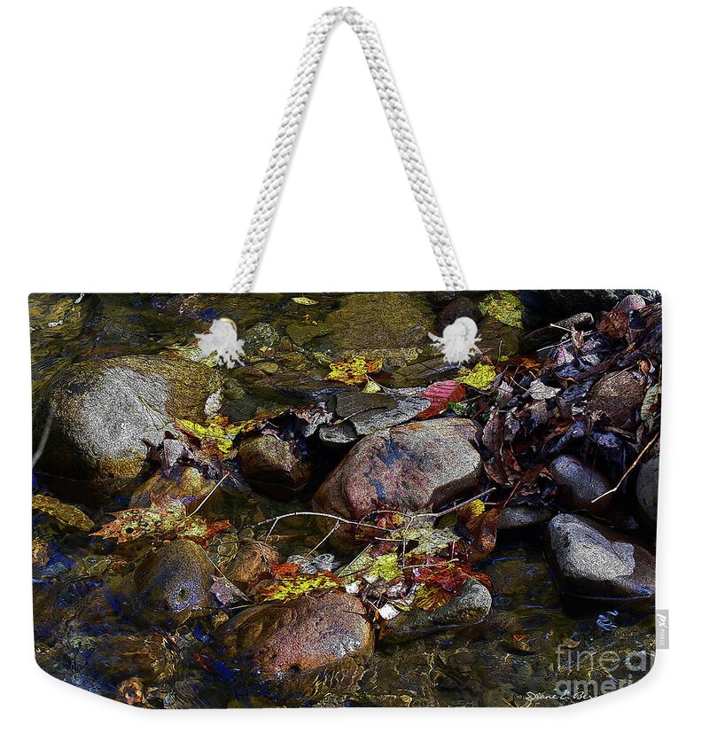 Diane Berry Weekender Tote Bag featuring the drawing October Puddles by Diane E Berry