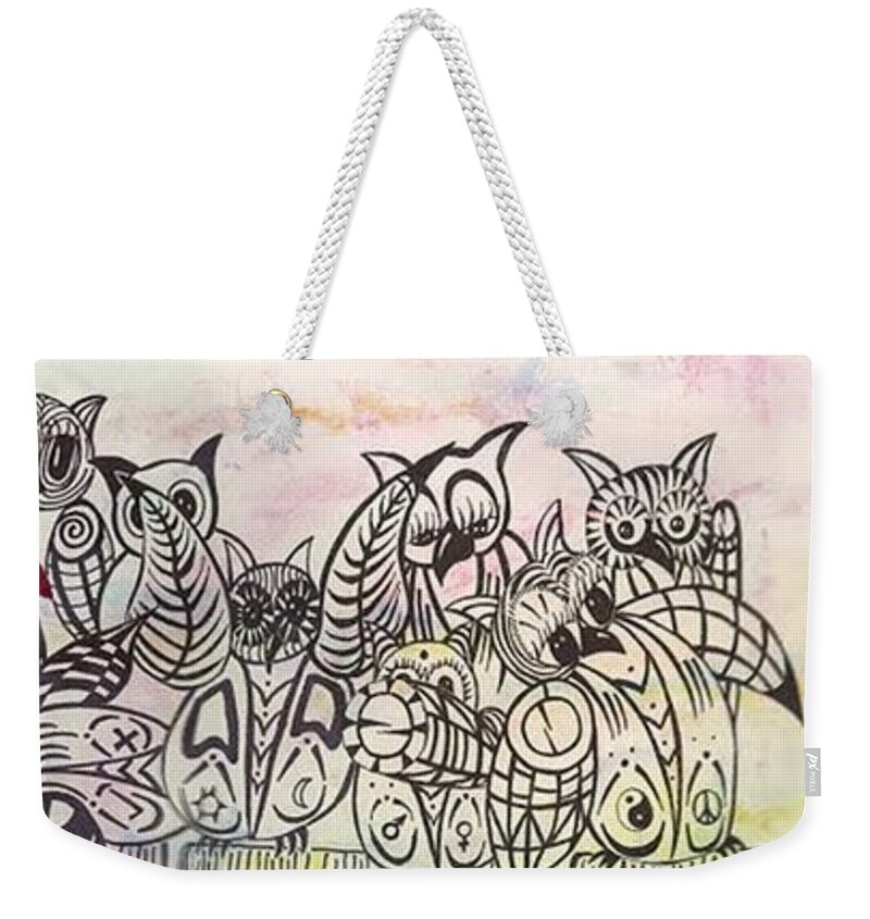 Vector Weekender Tote Bag featuring the mixed media Odd man out by Darren Cannell